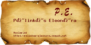 Pálinkás Eleonóra névjegykártya